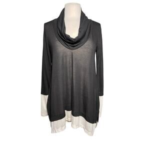 NWT ANTHROPOLOGIE SPLENDID Women’s Layered-Look Black Cowl Neck Top